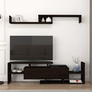 Szafka RTV Liksefte z półką ścienną 154x28x42 cm [en.casa]