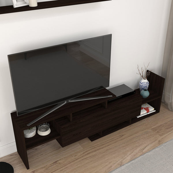 Szafka RTV Liksefte z półką ścienną 154x28x42 cm [en.casa]