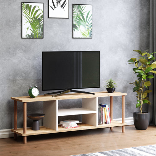 Stolik pod telewizor Ærøskøbing z 2 półkami 43x120x29 cm różne kolory [en.casa] - premiumXL