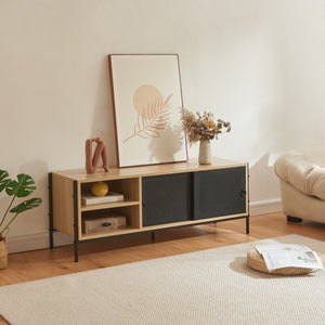 Szafka RTV Tysnes 120x40x45 cm dąb/czarny [en.casa] - premiumXL