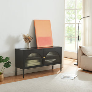 Szafka RTV Karlskrona 115x35x64 cm czarna, matowa [en.casa] - premiumXL