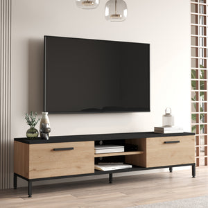 Stolik pod telewizor Lempäälä z 2 półkami 160 x 35 x 39 cm w różnych kolorach [en.casa] - premiumXL
