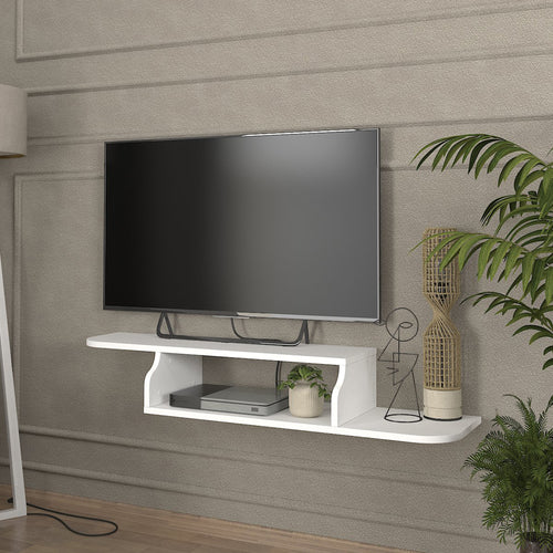 Szafka RTV wisząca Kershaby 120x30x19 cm biała [en.casa] - premiumXL