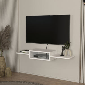 Szafka RTV wisząca Tar 115x30x16 cm biała [en.casa] - premiumXL