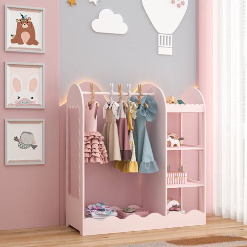 Szafa dziecięca Vestnes z lustrem 100x94x38 cm Cotton Candy [en.casa]