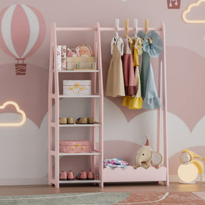 Wieszak dziecięcy Vestnes 114x77x30 cm Cotton Candy/Biały [en.casa] - premiumXL
