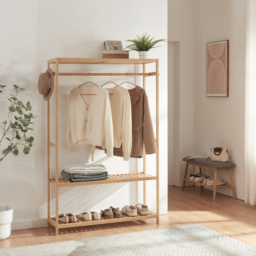 Wieszak na ubrania Herøy 165x100x35cm bambus [en.casa] - premiumXL