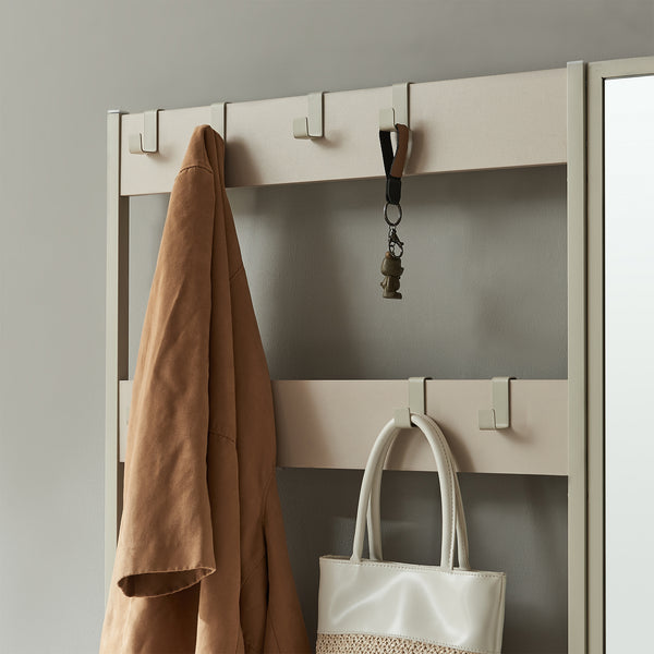 Wieszak na ubrania Napinerg z lustrem i półką na buty 185x98x34 cm [en.casa]