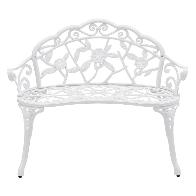 Szkic wymiarowy [casa.pro] ® Ławka żeliwna w kwiaty (różne kolory)