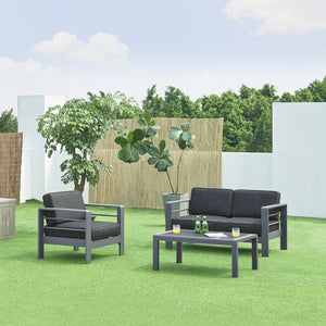 3-częściowy aluminiowy zestaw mebli ogrodowych Avise [casa.pro]
