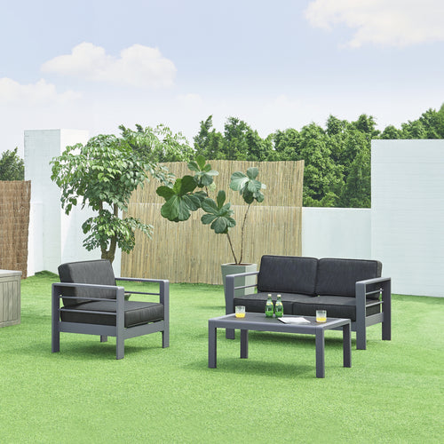 3-częściowy aluminiowy zestaw mebli ogrodowych Avise [casa.pro]