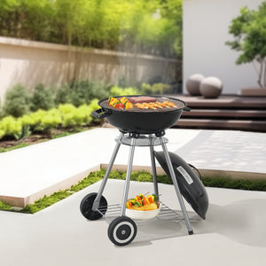 Apricena grill okrągły 80x49x47cm czarny [casa.pro]