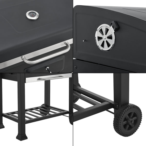 Czarny wózek grillowy Arnad [casa.pro]