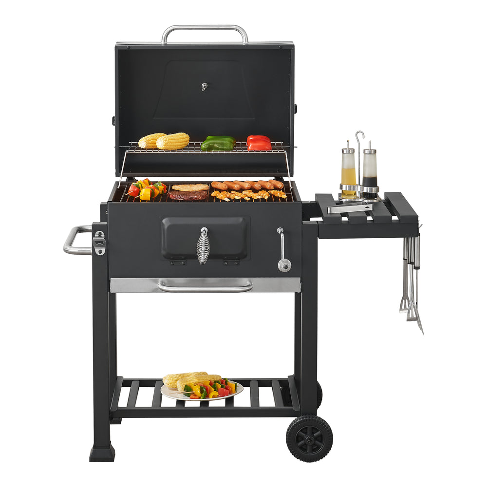 Czarny wózek grillowy Arnad [casa.pro]