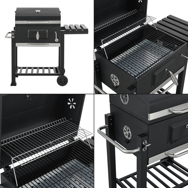Czarny wózek grillowy Arnad [casa.pro]