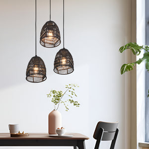 Lampa wisząca Andover metal+rattan czarna [lux.pro] - premiumXL