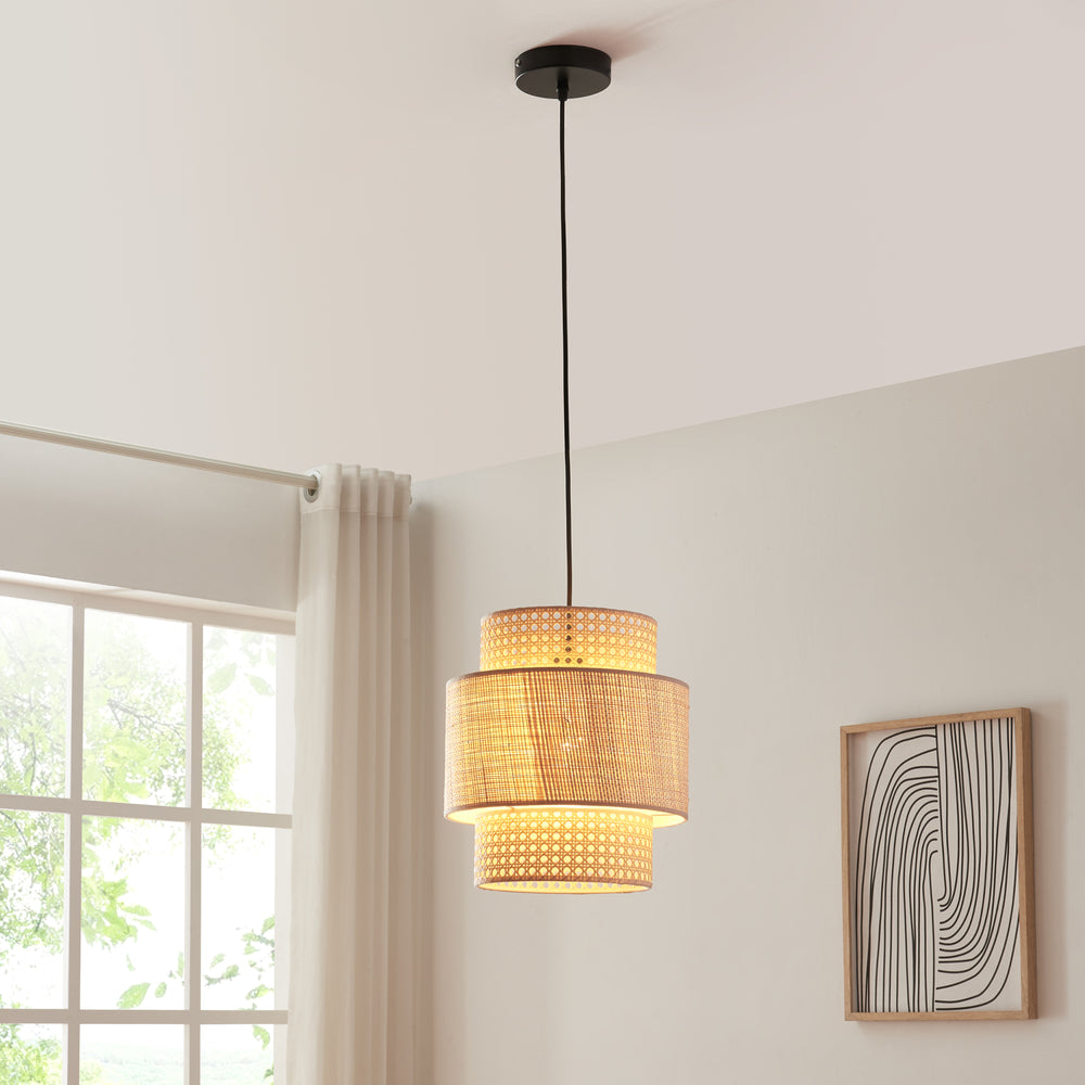 Lampa wisząca Biggar wygląd rattanu/wzór plecionki [lux.pro] - premiumXL