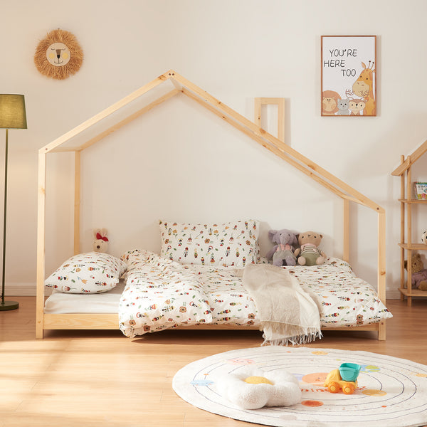 Łóżko domowe Siuntio sosna naturalna [en.casa]