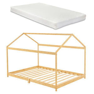 Łóżko dziecięce Vindafjord bamboo w różnych rozmiarach rozmiary + materac [en.casa]