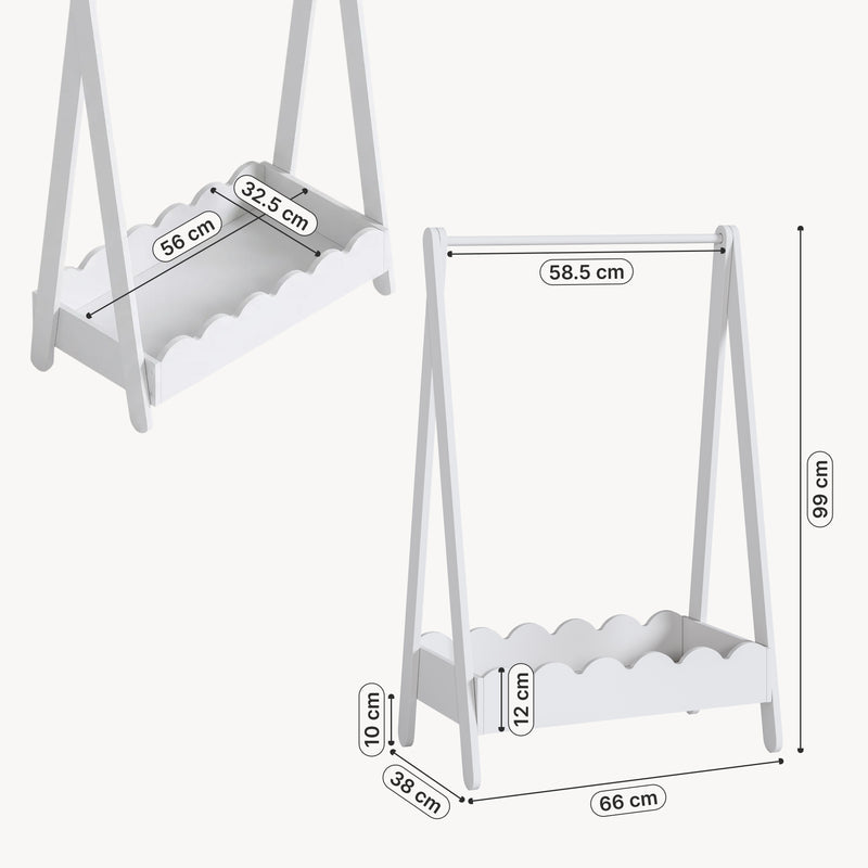 Szkic wymiarowy Szafka na ubrania dziecięce Vestnes 99x66x38 cm [en.casa]