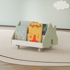 Mobilny regał dziecięcy Vipsali 50x33x34 cm miętowy/biały [en.casa] - premiumXL