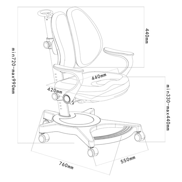 Krzesło biurowe dla dzieci Partille [en.casa]