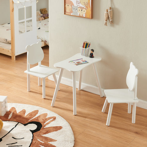 Zestaw mebli dziecięcych Panjang z misiem - design biały [en.casa] - premiumXL