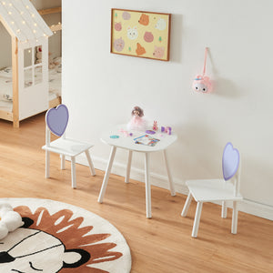 Zestaw mebli dziecięcych Siljan z sercem - design biały/fioletowy [en.casa] - premiumXL