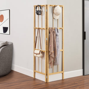 Narożny wieszak Hyllestad 165,5x92x8cm bambus [en.casa] - premiumXL