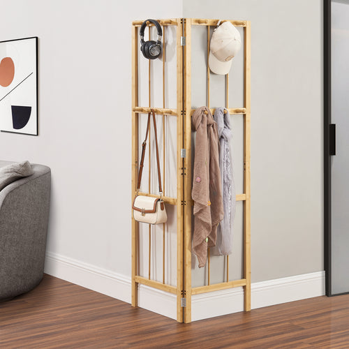 Narożny wieszak Hyllestad 165,5x92x8cm bambus [en.casa] - premiumXL