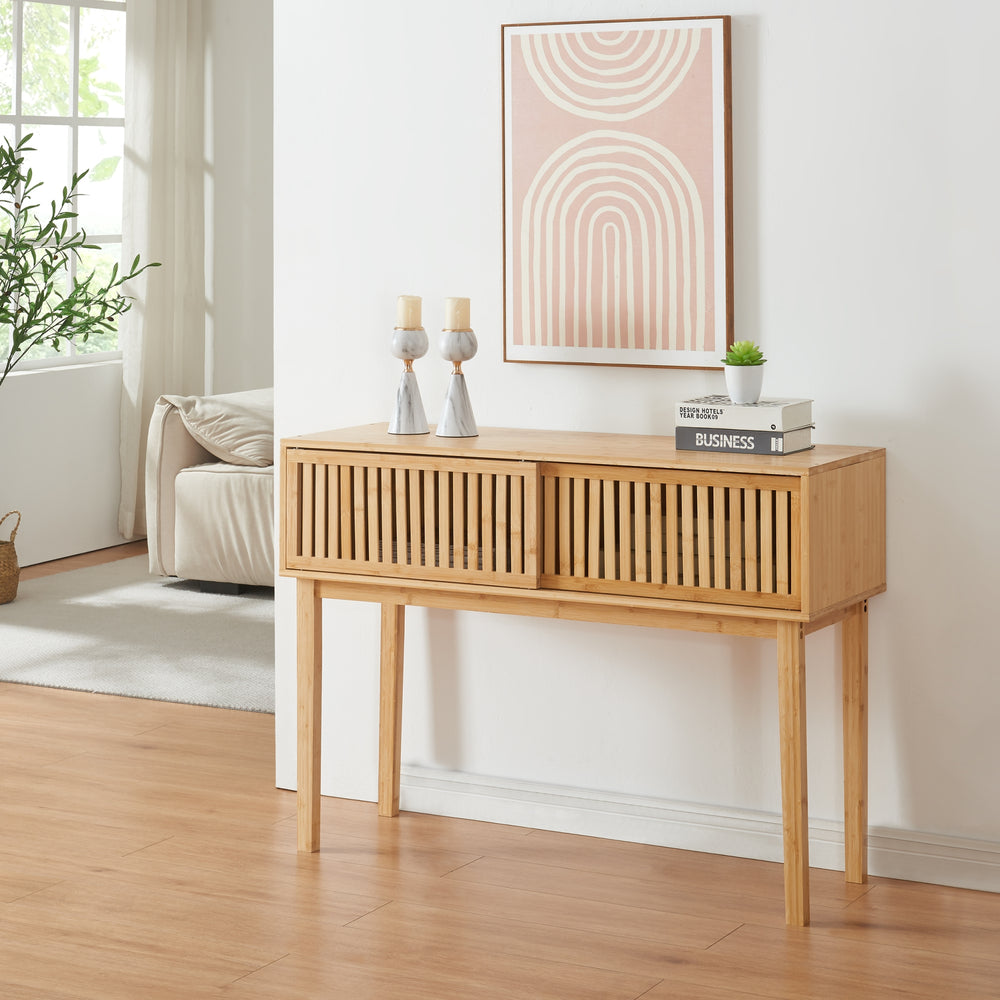 Konsola Ypäjä 110x39x81 cm bambus [en.casa] - premiumXL