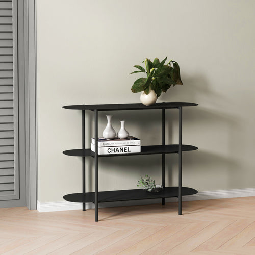 Konsola Enebakk 70x90x32cm czarna, matowa [en.casa] - premiumXL