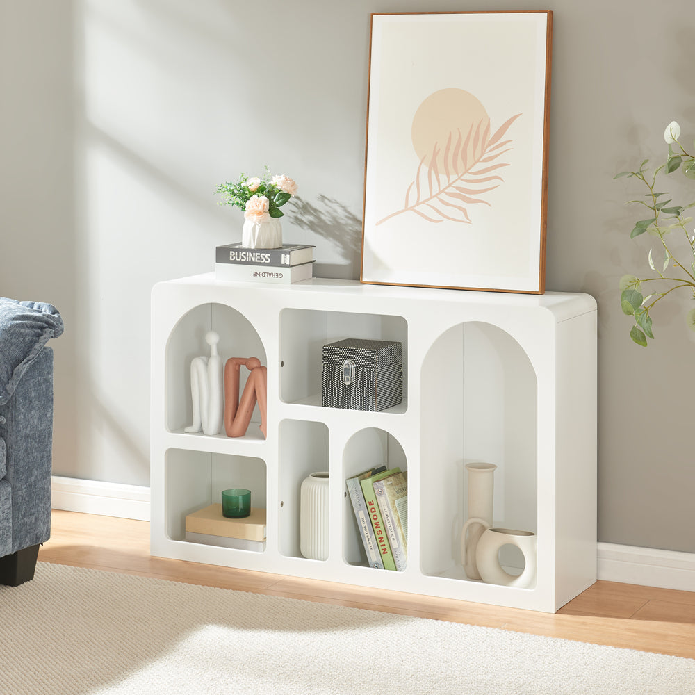 Sideboard Vågå z otwartymi półkami 110x30x70 cm biały [en.casa] - premiumXL