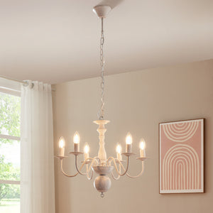 Żyrandol Berkeley metal vintage biały [lux.pro]
