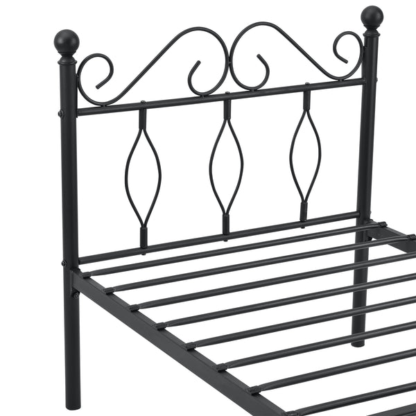 Łóżko metalowe Apolda do 300kg różne rozmiary Rozmiary Czarny en.casa