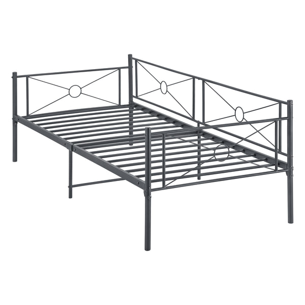Łóżko metalowe Alvesta 90x200 cm z zagłówkiem i podnóżkiem w różnych kolorach kolory en.casa