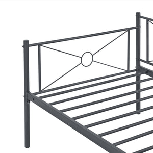 Łóżko metalowe Alvesta 90x200 cm z zagłówkiem i podnóżkiem w różnych kolorach kolory en.casa