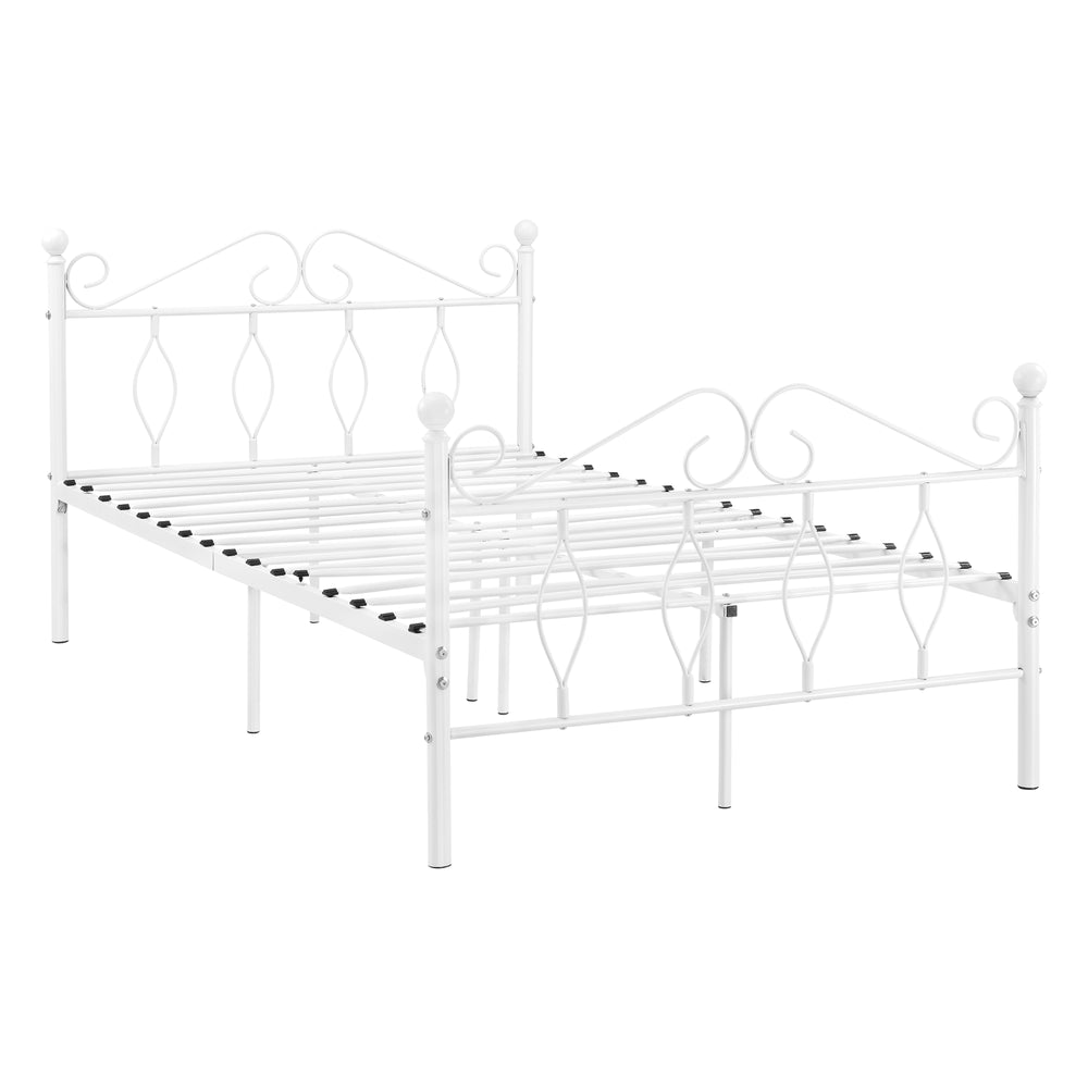 Łóżko metalowe Apolda do 300 kg różne rozmiary białe [en.casa] - premiumXL