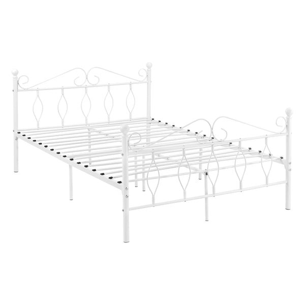 Łóżko metalowe Apolda do 300kg różne rozmiary Rozmiary Biały [en.casa]