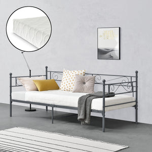 Łóżko metalowe Kerava 90x200 cm z materacem z zimnej pianki w różnych kolorach Colours en.casa
