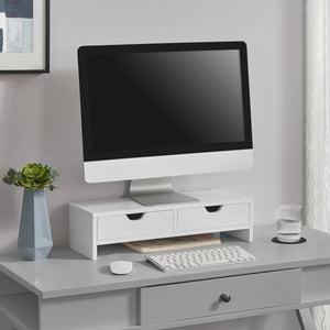 Podstawka pod monitor Mänttä z 2 szufladami 50x18x13cm w różnych kolorach [en.casa] - premiumXL