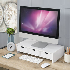 Stojak na monitor Ruovesi 12x51x25cm biały [en.casa] - premiumXL
