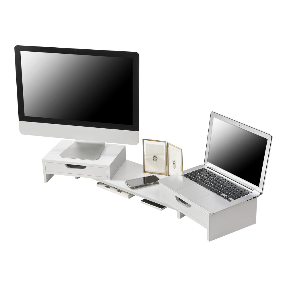 Stojak na monitor Marttila z 2 szufladami 60x22x11cm w różnych kolorach [en.casa] - premiumXL