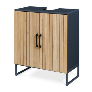 Szafka pod umywalkę Svanes 70x60x30 cm Ciemnoszary/Naturalny [en.casa]