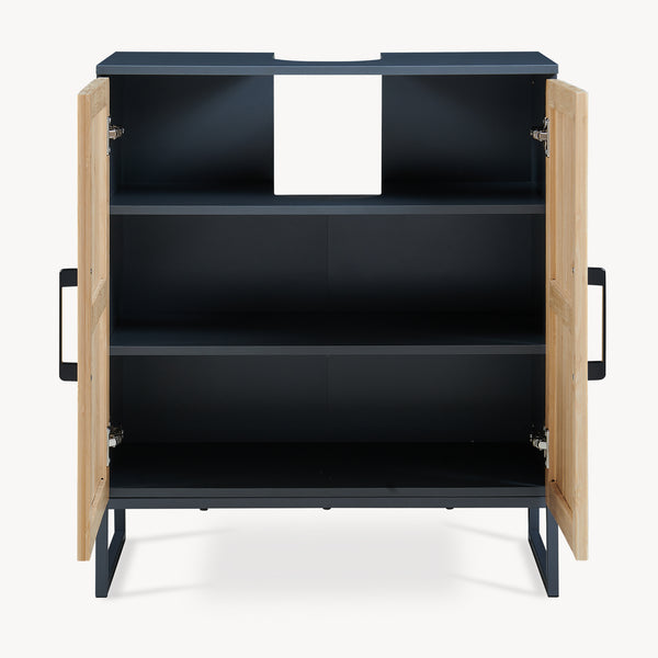 Szafka pod umywalkę Svanes 70x60x30 cm Ciemnoszary/Naturalny [en.casa]