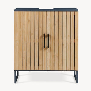 Szafka pod umywalkę Svanes 70x60x30 cm Ciemnoszary/Naturalny [en.casa]
