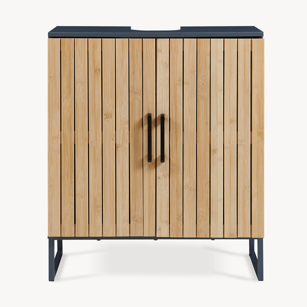 Szafka pod umywalkę Svanes 70x60x30 cm Ciemnoszary/Naturalny [en.casa]
