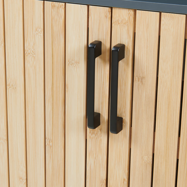 Szafka pod umywalkę Svanes 70x60x30 cm Ciemnoszary/Naturalny [en.casa]