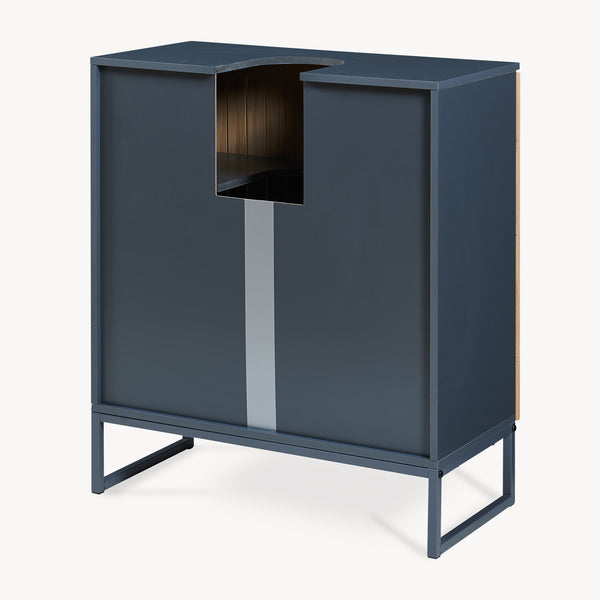 Szafka pod umywalkę Svanes 70x60x30 cm Ciemnoszary/Naturalny [en.casa]