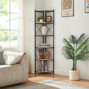 Regał na rośliny Ulfborg 6 półek 160x30x30 cm czarny/dąb [en.casa] - premiumXL